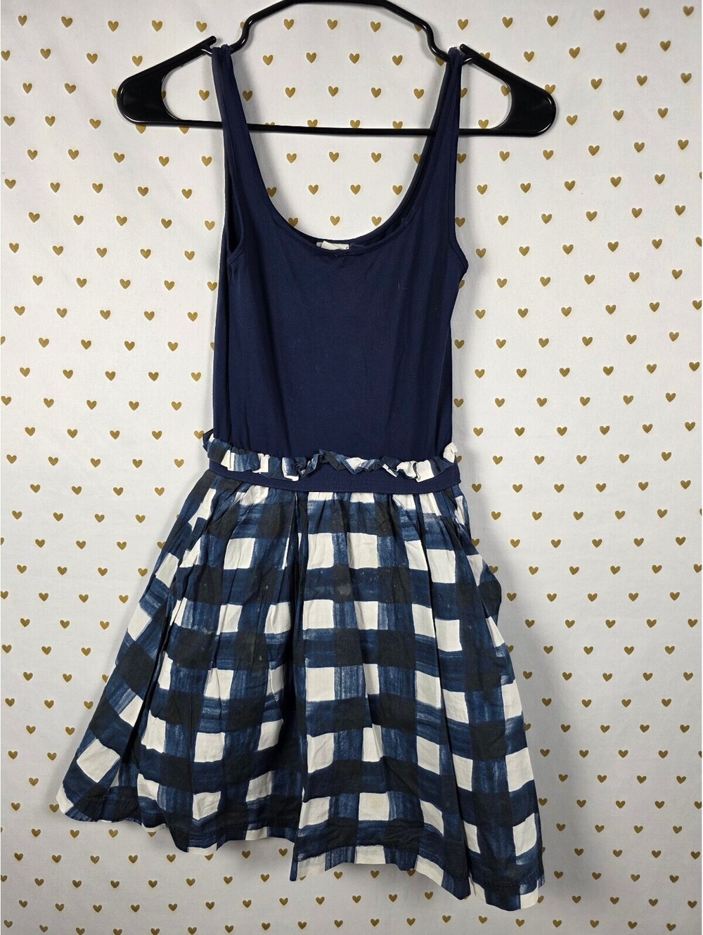 Vintage PINK Victoria's Secret Blue Plaid Sleeveless Fit & Flare Dress XS